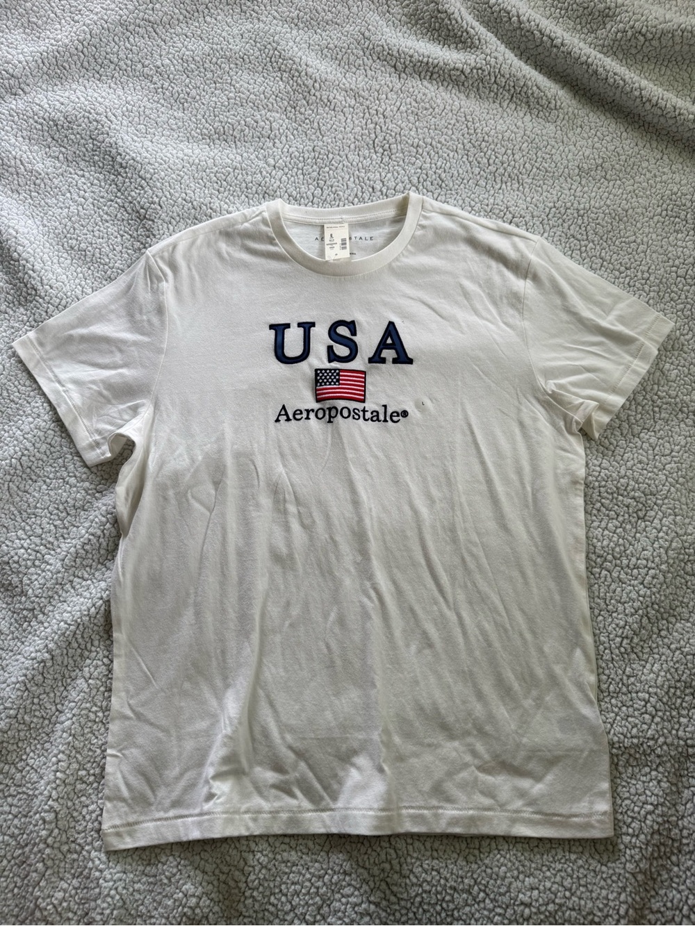 NWT Aeropostale White USA Flag Graphic Tee